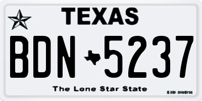 TX license plate BDN5237