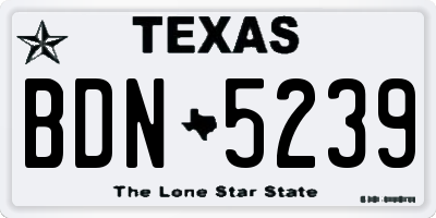 TX license plate BDN5239