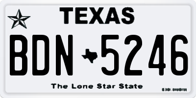TX license plate BDN5246
