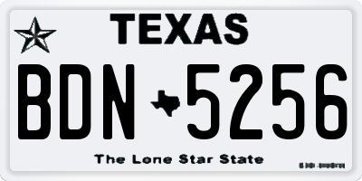 TX license plate BDN5256