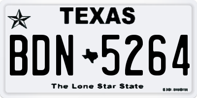 TX license plate BDN5264