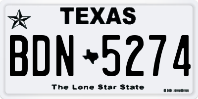 TX license plate BDN5274