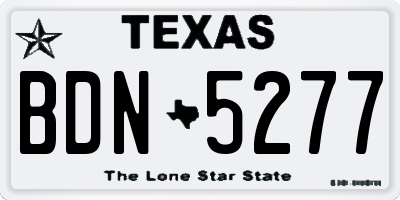 TX license plate BDN5277
