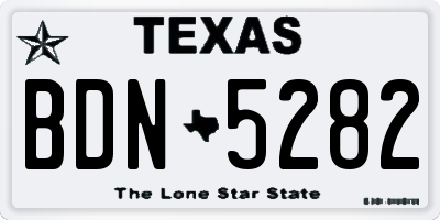 TX license plate BDN5282