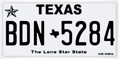 TX license plate BDN5284