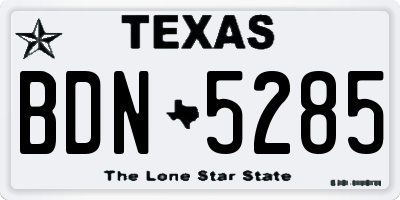 TX license plate BDN5285