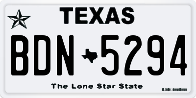 TX license plate BDN5294