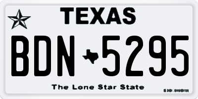 TX license plate BDN5295