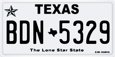 TX license plate BDN5329