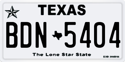 TX license plate BDN5404