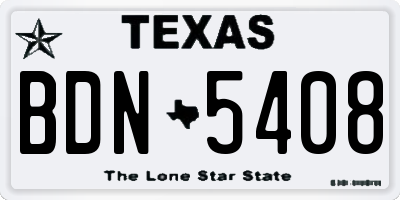 TX license plate BDN5408
