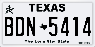 TX license plate BDN5414
