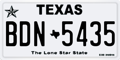 TX license plate BDN5435