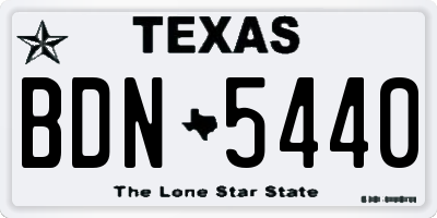TX license plate BDN5440