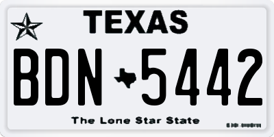 TX license plate BDN5442