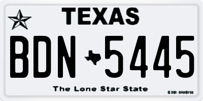 TX license plate BDN5445