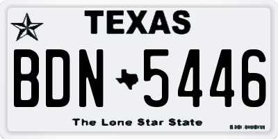 TX license plate BDN5446