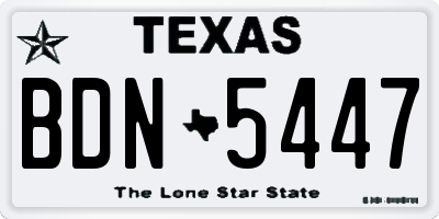 TX license plate BDN5447