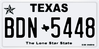 TX license plate BDN5448