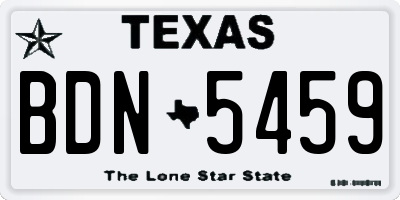TX license plate BDN5459