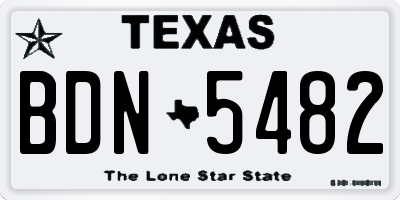 TX license plate BDN5482