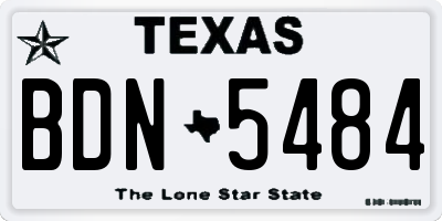 TX license plate BDN5484