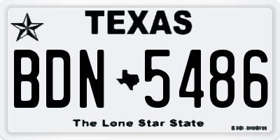 TX license plate BDN5486