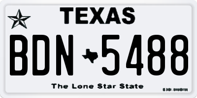 TX license plate BDN5488