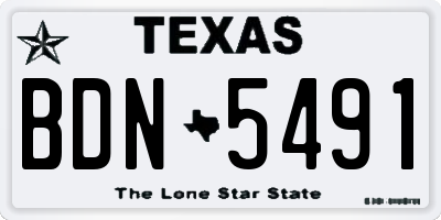 TX license plate BDN5491