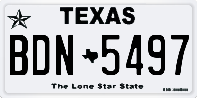TX license plate BDN5497