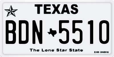 TX license plate BDN5510