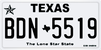TX license plate BDN5519