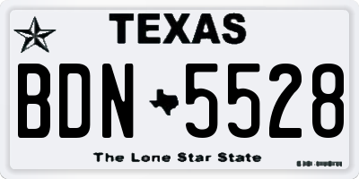 TX license plate BDN5528