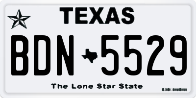 TX license plate BDN5529