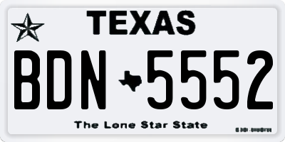 TX license plate BDN5552