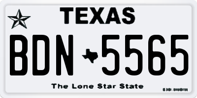 TX license plate BDN5565