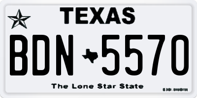 TX license plate BDN5570