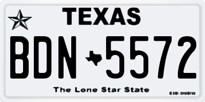 TX license plate BDN5572
