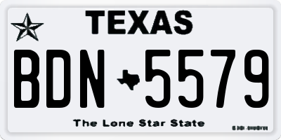 TX license plate BDN5579