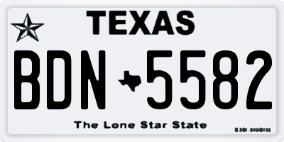 TX license plate BDN5582
