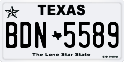 TX license plate BDN5589