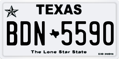 TX license plate BDN5590