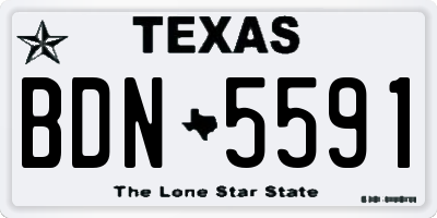 TX license plate BDN5591