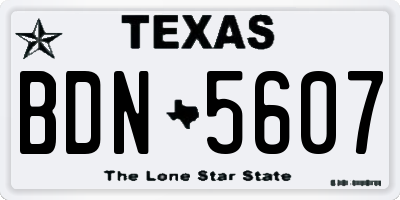 TX license plate BDN5607