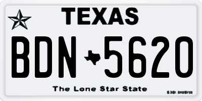 TX license plate BDN5620