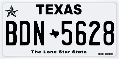 TX license plate BDN5628