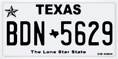 TX license plate BDN5629
