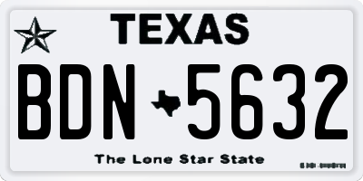 TX license plate BDN5632