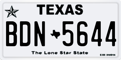 TX license plate BDN5644
