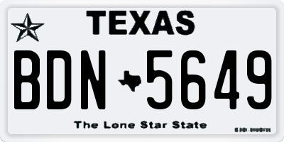 TX license plate BDN5649